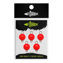Fishack Mafsallı Kurşun - Hareketli İğne Kurşunu - UV Turuncu - 5'li Paket