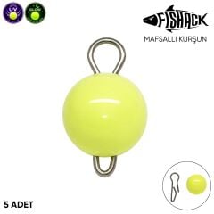 Fishack Mafsallı Kurşun - Hareketli İğne Kurşunu - UV Yeşil - 5'li Paket