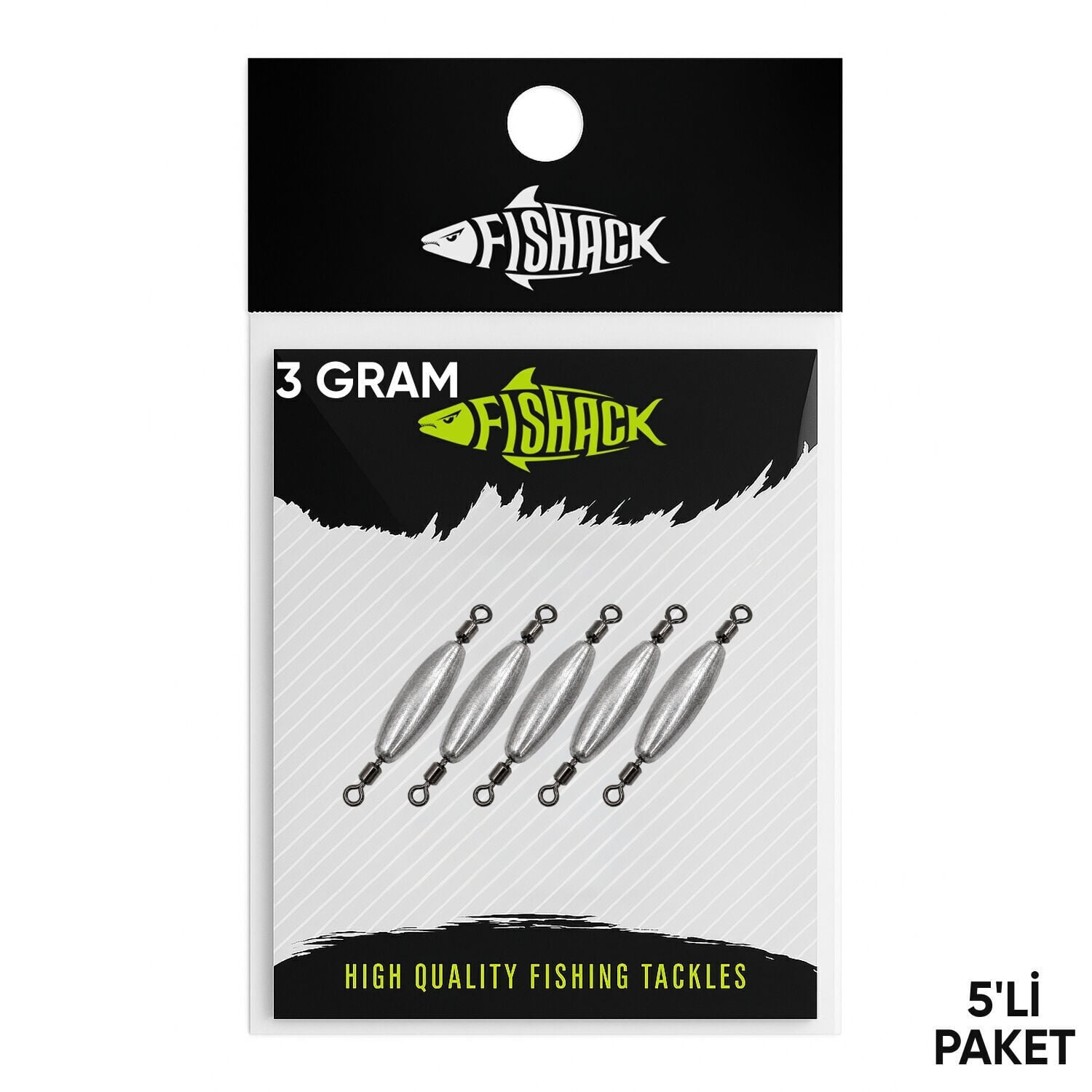 Fishack Çift Taraflı Fırdöndülü Kurşun - Fishack - 5 li