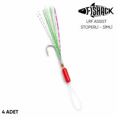 Fishack LRF Assist İğne - LRF Hırsız İğnesi - Stoperli - Simli - 4 Adet