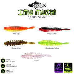 Fishack Yüzen Silikon Kurt - Fishack Imo Mushi - Karides Kokulu Kurt - 1,4g 56mm