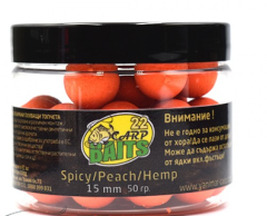 Carp 22 Baits Spicy Peach and Hemp Pop Up 15mm Pop Up