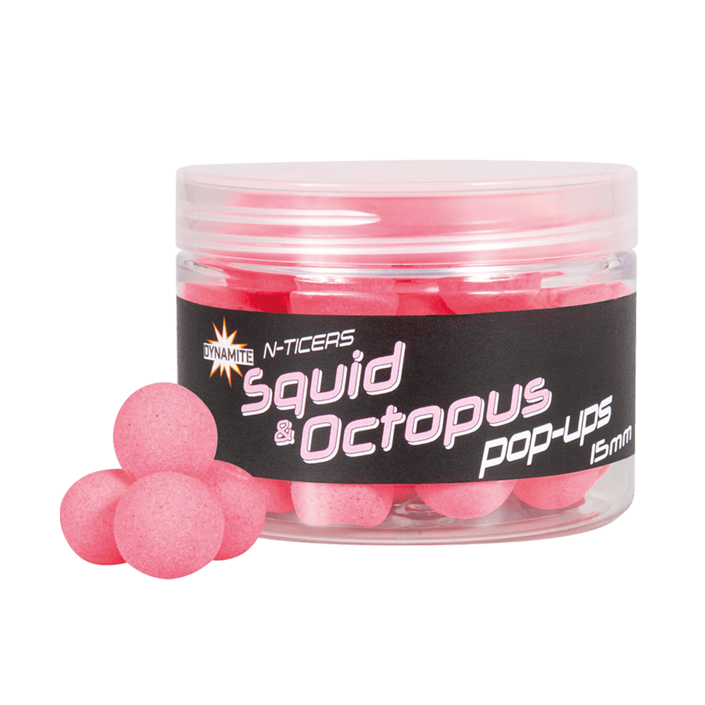 Dynamite N-Ticers Baits Fluro Pop-Ups Squid & Octopus 15mm