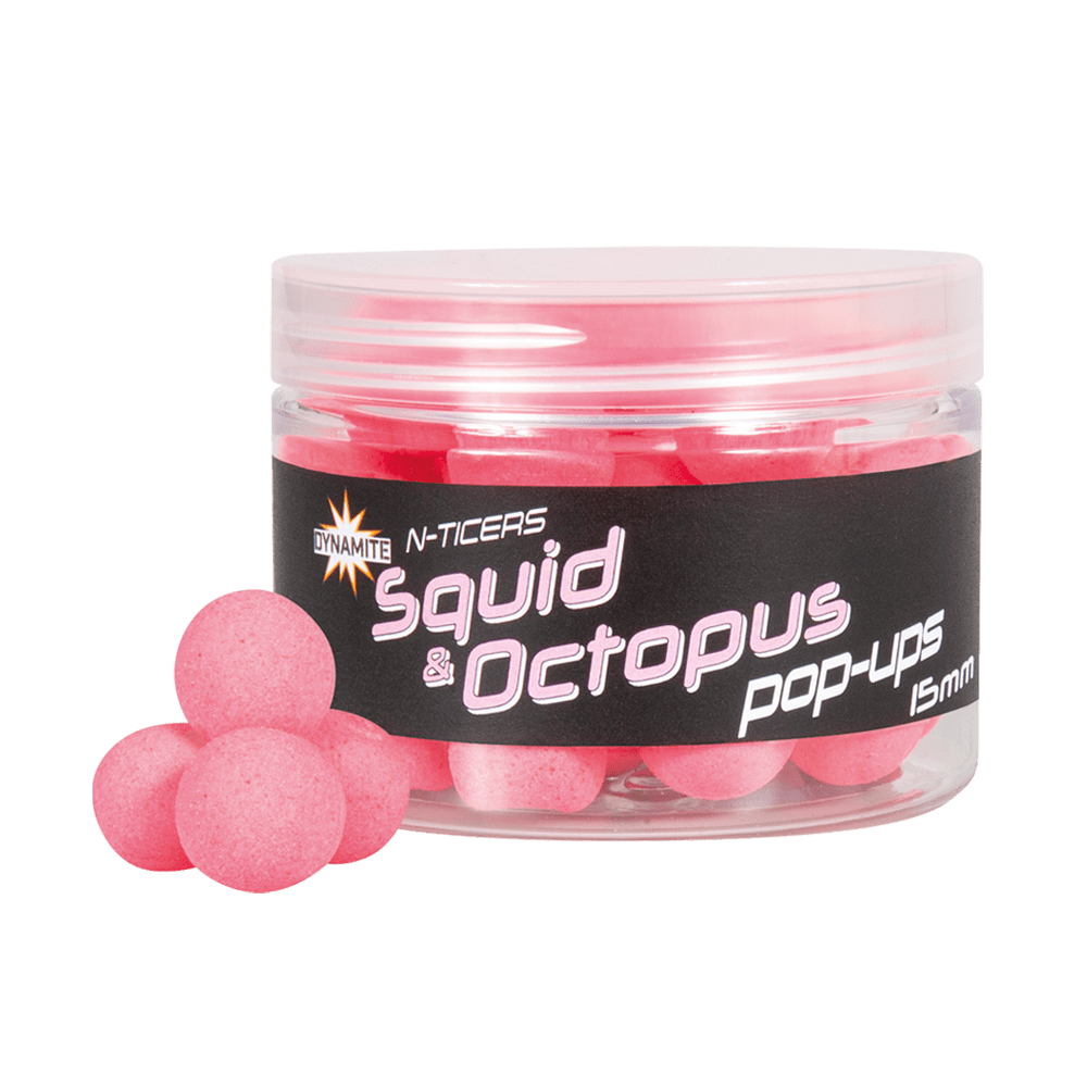 Dynamite N-Ticers Baits Fluro Pop-Ups Squid & Octopus 15mm