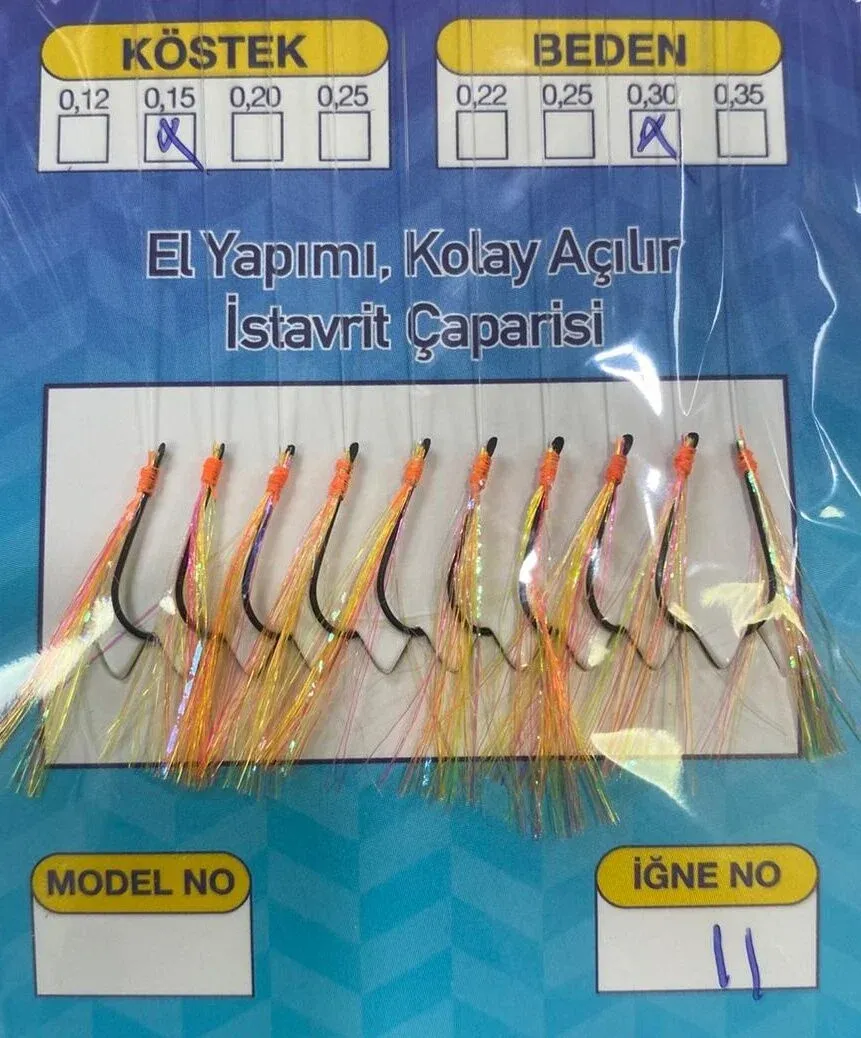 El Yapımı 10'lu Kolay Açılır İstavrit Çaparisi 8221 (1 Ad.)